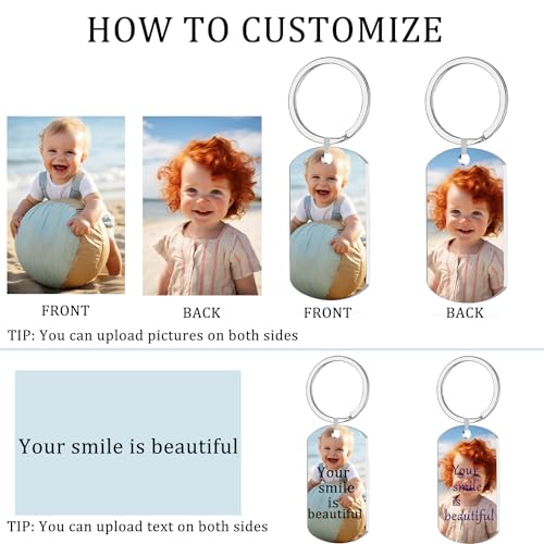 XINYIMAI Custom Keychain, Personalized Keychain with Photo Text, Customized Double - Image 3