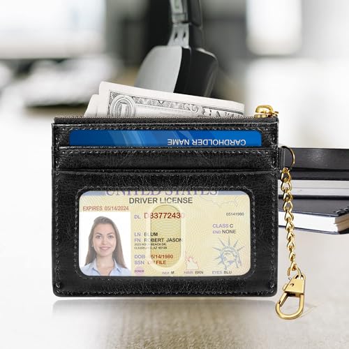 SEAVILIA Card Holder Keychain Wallet for Women with ID Window RFID Coin… - Image 2