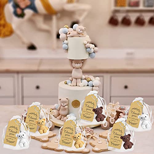 BANBALLON 12 Set Bear Party Favor Bear Keychains with Organza Bags Thank… - Image 4