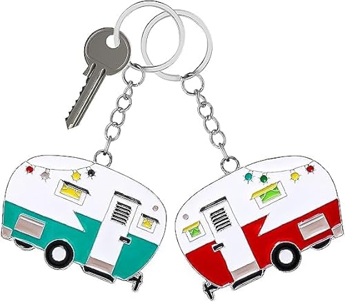 TrustBlai 2 Pack Camper Keychain Set Happy RV Camper Keyring Couples Camping… - Image 6