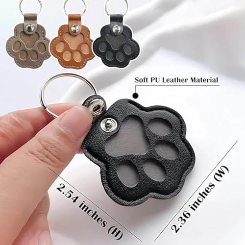 3 Pcs Dog Fur Storage Keychain, Cute Leather Paw Keychain Pet Hair… - Image 8