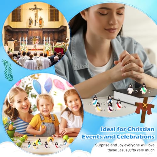 Sumind 24 pcs Jesus Toys Figurine Christian Keychain Religious Keychain Bulk Classic… - Image 3
