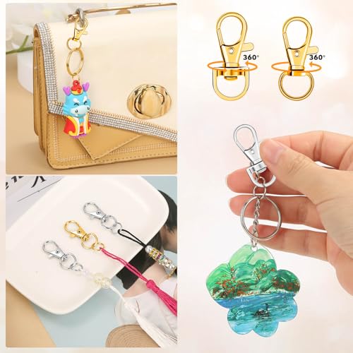 PAXCOO 990PCS Keychain Making Kit, Keychain Craft Supplies Including Key Chain Hooks,… - Image 7