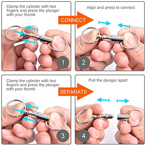 CooBigo 3 Pack Quick Release Detachable Keychain Dual Pull Apart Key Chain… - Image 7