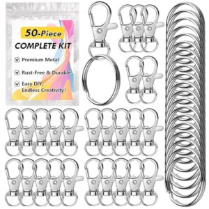 Bonison 50 PCS Keychain Making Kit with Lobster Claw Clasps & Key…