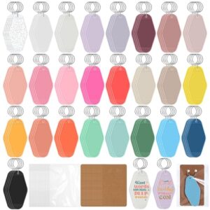 Nosiny 300 Pcs Blank Motel Keychain 25 Colors Sublimation Hotel Keychain Include…