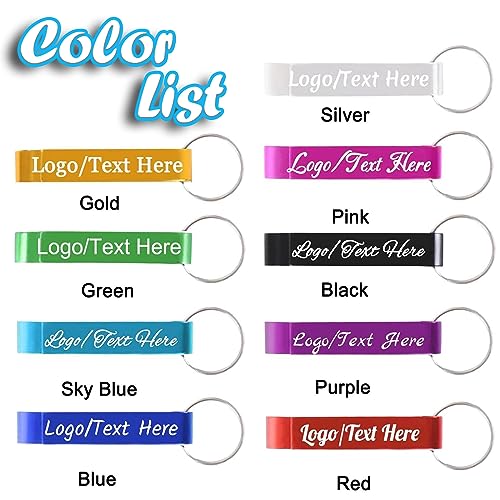 100pcs Personalized Bottle Opener Keychain Bulk Custom Engraved Text/Logo Keychains Customized Beer… - Image 2