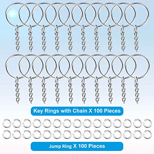 Paxcoo 50Pcs Keychains with Chain and 50 Pcs Jump Rings, Keychain Rings… - Image 2