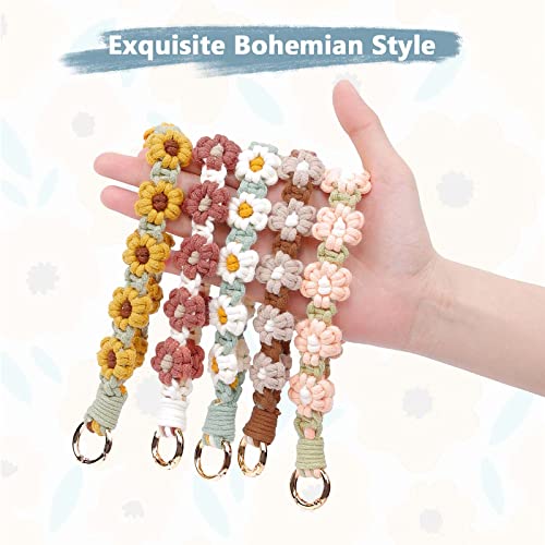 elephtree Boho Macrame Keychain Wristlet Keychain Weave Exquisite Keyring Holder Bracelet Handmade… - Image 7