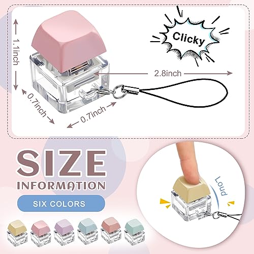Taiyin 6 Pcs Keyboard Fidget Toy Fidget Clicker Keyboard Keychain Decompression Toys… - Image 2