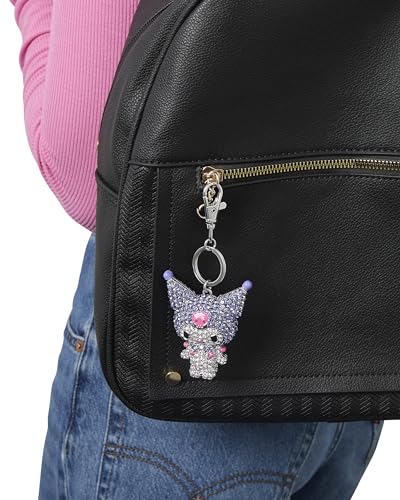 Sanrio Kuromi Keychain Official License, White and Purple Pave Crystal Kuromi Charm… - Image 4
