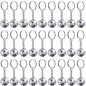 Henoyso 36 Pcs Mini Disco Ball Keychain Bulk Disco Ball Party Favors…