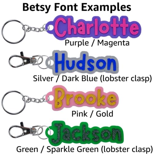 Custom Keychain Multiple Fonts, Hard Plastic Personalized Key Chain, Customized Name Text… - Image 6