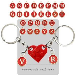 Smilelife Personalized Brick Matching Heart Keychains