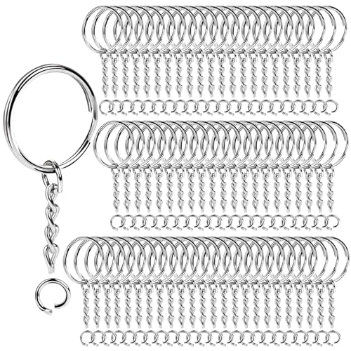 Teenitor Key Chain Rings Keychain Rings, 60pcs Key Ring Metal Keychain Split…