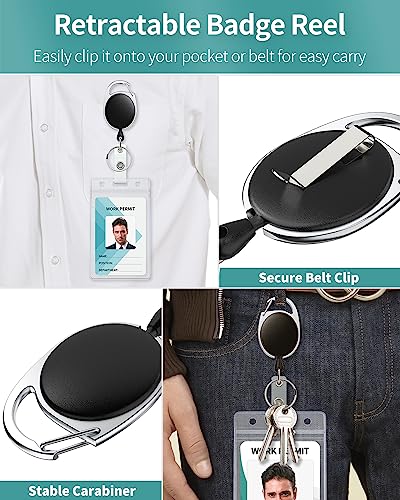 Uniclife 2 Pack Retractable Badge Reel for Badge Holder Heavy Duty Retractable… - Image 7