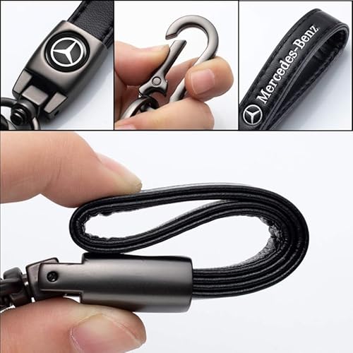 Dzannc Leather Car Keychain for Mercedes Benz CESM CLK GLK GL AB… - Image 3