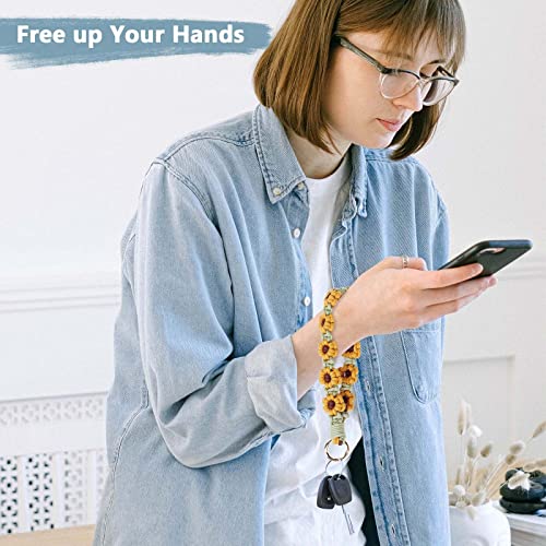 elephtree Boho Macrame Keychain Wristlet Keychain Weave Exquisite Keyring Holder Bracelet Handmade… - Image 5