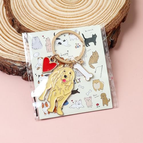 MMIUAEG Cute Puppy Dog Keychain Golden Retriever Key Charm Keychain Pet Lover… - Image 3