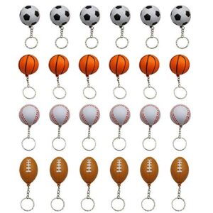 MOMOONNON Mini Foam Squeeze Sports Ball with Keychain, 24 Counts Mixed Mini…