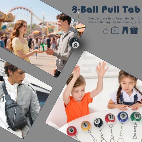 Cxtiy 16pcs Pool Ball Keychain, Car Keychains Set for Men, Sports Gifts… - Image 3