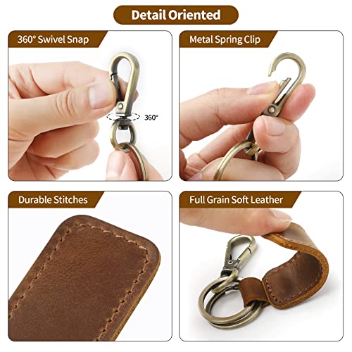 Jack&Chris Genuine Leather Car Keychain, Universal Key Fob Keychain, Leather Key Chain… - Image 3