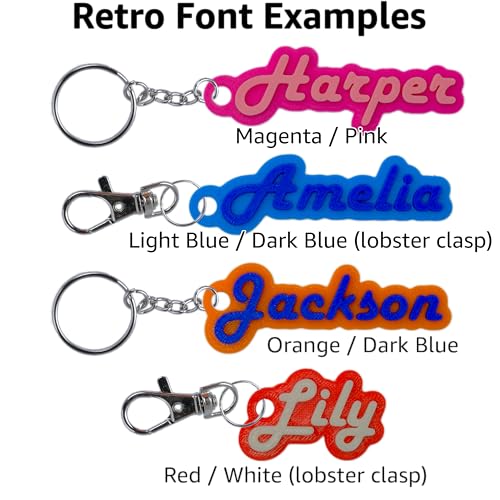 Custom Keychain Multiple Fonts, Hard Plastic Personalized Key Chain, Customized Name Text… - Image 5
