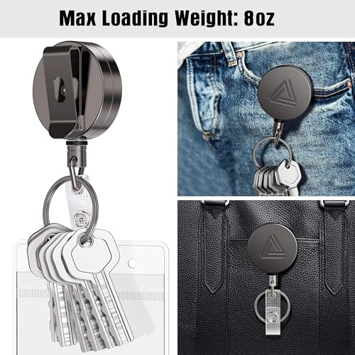 2 Pack Heavy Duty Metal Retractable Badge Holder Reel with Belt Clip… - Image 6