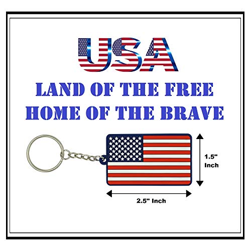 Great 1 Products American Flag Keychain with Key Ring - Image 3