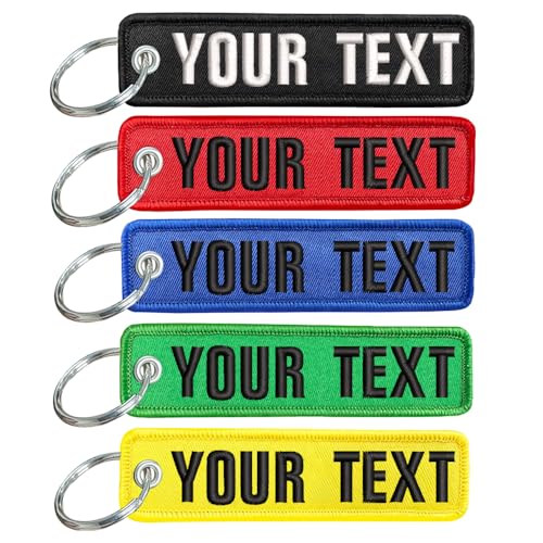 mvcen Personalized double sides embroidery Keychain