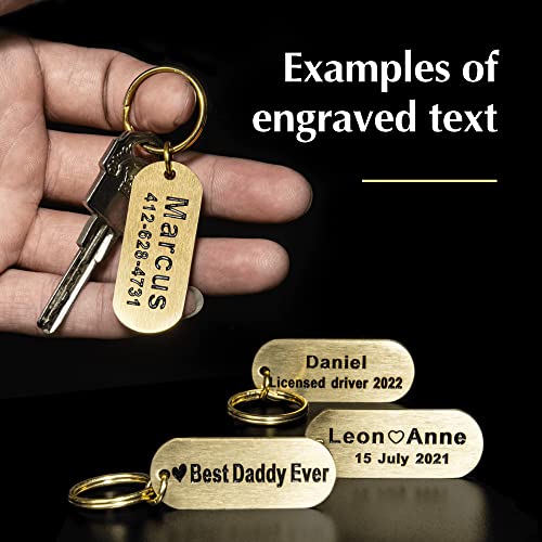 Personalized Keychains for Men or Women, Deep Engraved Metal Keychain, Custom Solid… - Image 3