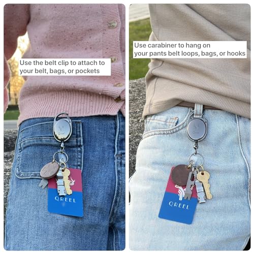 QREEL Heavy Duty Badge Reel, Metal Retractable Keychain, Steel Cord Retractable Badge… - Image 5