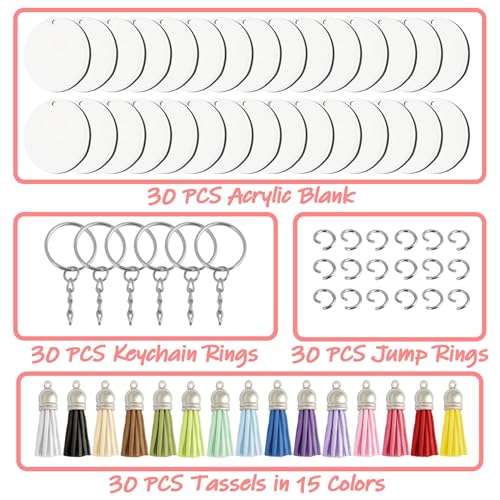 RAINFLOW 120PCS Clear Acrylic Keychain Making Kit - Image 3