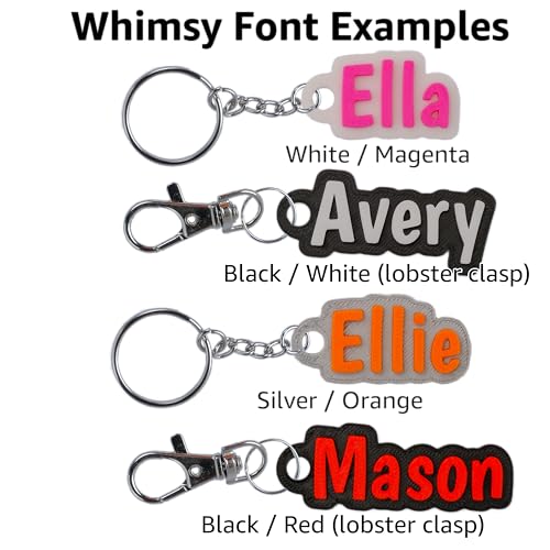 Custom Keychain Multiple Fonts, Hard Plastic Personalized Key Chain, Customized Name Text… - Image 4