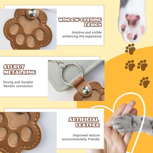 3 Pcs Dog Fur Storage Keychain, Cute Leather Paw Keychain Pet Hair… - Image 3