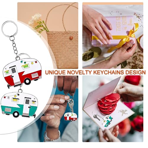TrustBlai 2 Pack Camper Keychain Set Happy RV Camper Keyring Couples Camping… - Image 5
