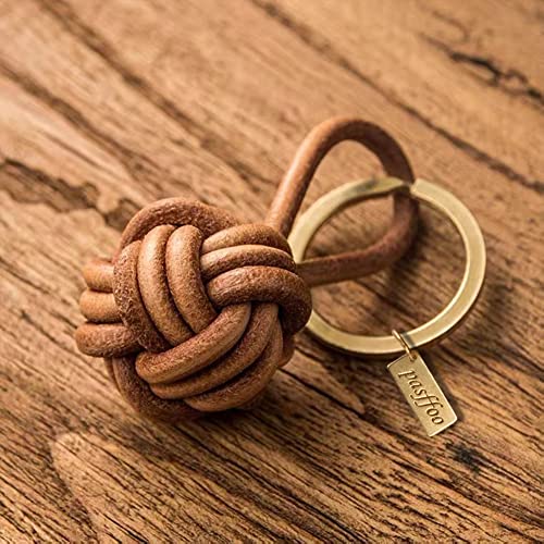 Leather Tassel KeyChain Hand Woven ball Braided leather rope Fob Charm,Personalized Key… - Image 3