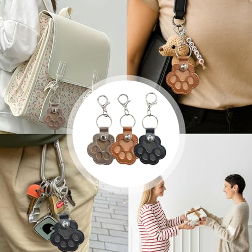 3 Pcs Dog Fur Storage Keychain, Cute Leather Paw Keychain Pet Hair… - Image 7
