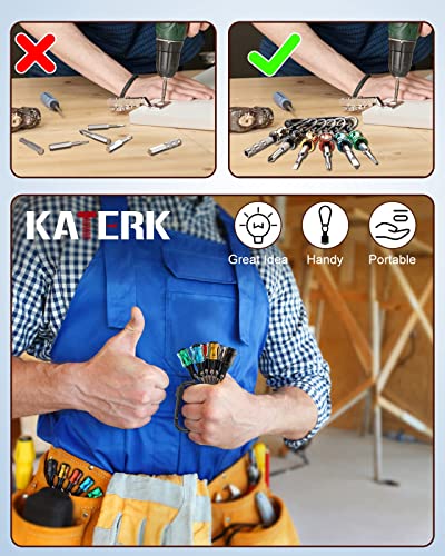 Katerk 12pc Portable Bit holder Key chain, 1/4 inch Hex Shank Screwdriver… - Image 3
