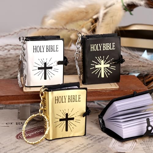 FREESOOTH Mini Bible Keychain, Tiny Miniature Real Bibles Key Chains for Handbag… - Image 4