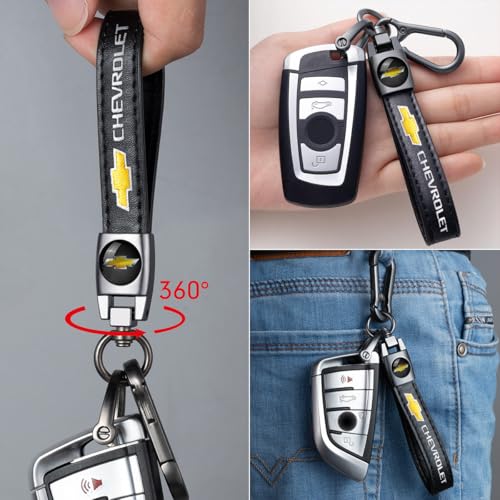 Xiconbao Genuine Leather Car Keychain for Chevy Colorado Equinox Malibu Tahoe Series… - Image 5