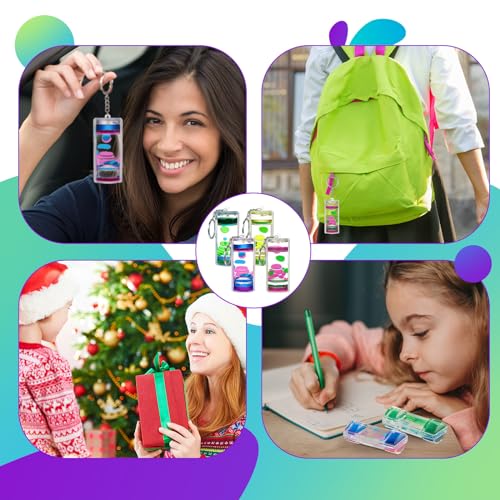 Equsion 12 Pcs Liquid Keychains Motion Bubbler Sensory Toys Liquid Timers End… - Image 4