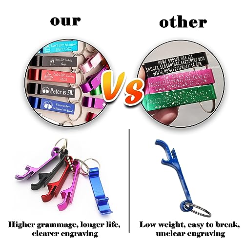 100pcs Personalized Bottle Opener Keychain Bulk Custom Engraved Text/Logo Keychains Customized Beer… - Image 7