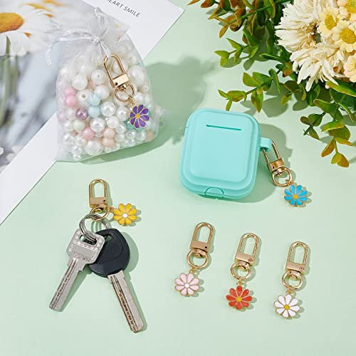 PH PandaHall 24pcs Flower Keychain, Daisy Enameled Charms Aesthetic Keychain Car Key… - Image 3
