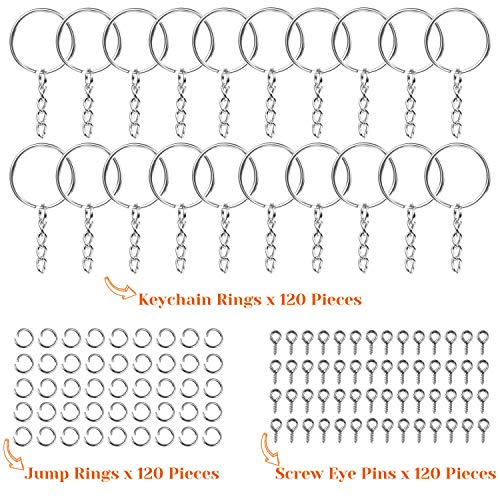 Audab 360Pcs Keychain Bulk, 120Pcs Keychain Rings with Chain and Open Jump… - Image 2