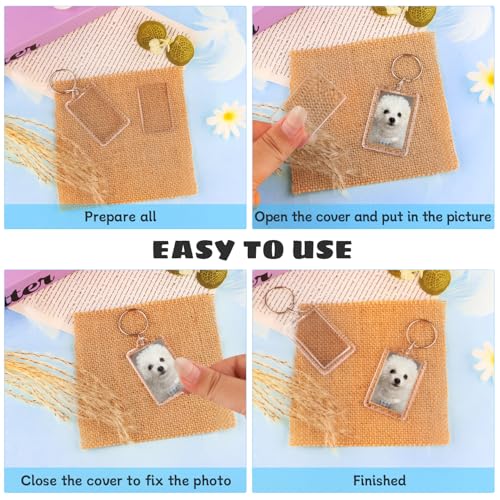 Cositina 50 Pack Acrylic Photo Frame Keychain Clear Photo Insert Blank Keychain… - Image 3