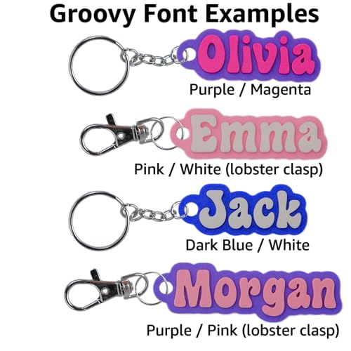 Custom Keychain Multiple Fonts, Hard Plastic Personalized Key Chain, Customized Name Text… - Image 3