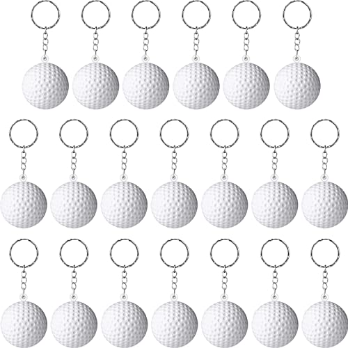 Blulu 20 Pack White Golf Ball Keychains for Party Favors, Carnival Reward,… - Image 7