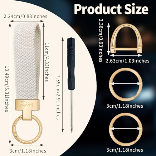 Fishent Stretchy Car Keychain, Nylon Braided Cool Key Chain for Women Men,… - Image 6
