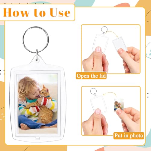 Qyyiguf 30 Pcs Acrylic Photo Frame Keyring,Keychain Clear Acrylic with Split Ring,Photo… - Image 3